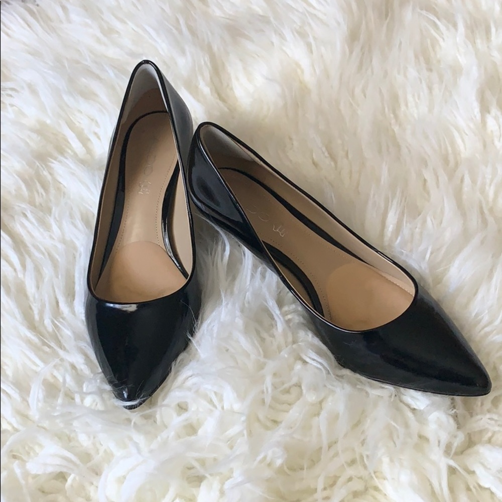 Aldo Kitten Heel Patent Leather Pumps (caradonna)